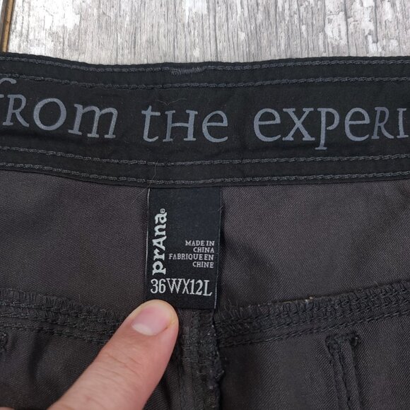 Prana Shorts Mens 36 Gray Zion Stretch Cargo Outdoor Performance Belted - Picture 6 of 8